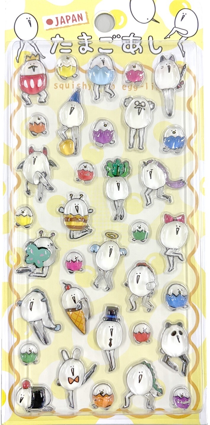 即納] たまごあし ぷっくりシール キャラクター 立体シール スイーツ
