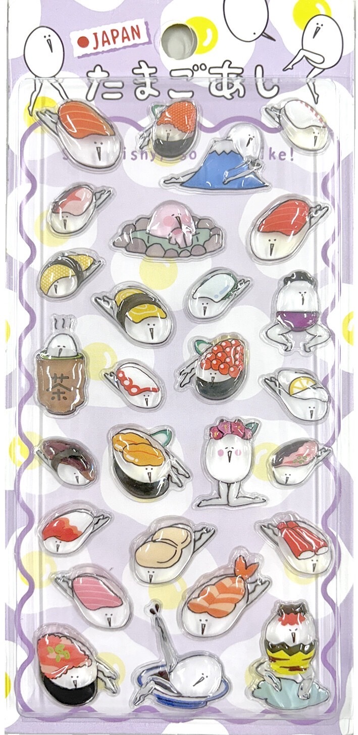 3月中旬配送予約品] たまごあし ぷっくりシール キャラクター 立体