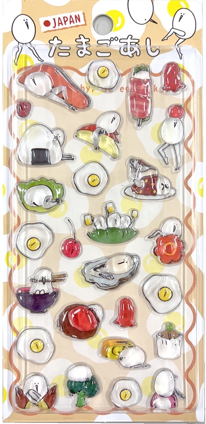 即納] たまごあし ぷっくりシール キャラクター 立体シール スイーツ