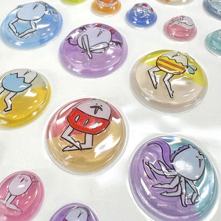 即納] たまごあし ぷっくりシール キャラクター 立体シール スイーツ