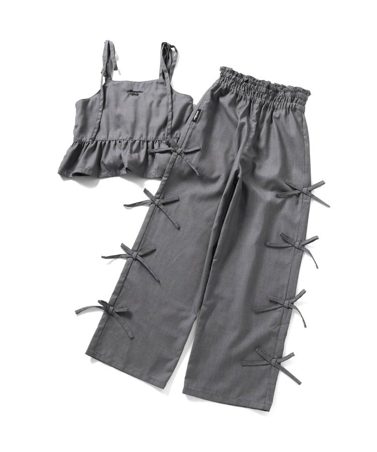 125-165 size [即納]   オールインワン風りぼんセットアップ    (ALGY)
