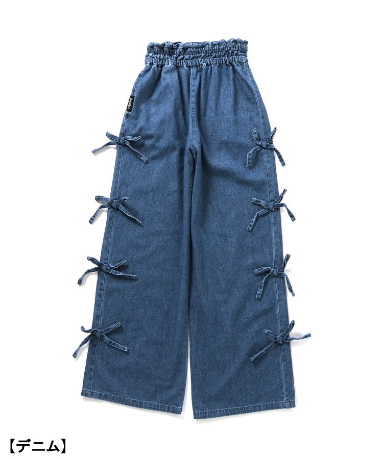 125-165 size [即納]   オールインワン風りぼんセットアップ    (ALGY)