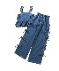 125-165 size [即納]   オールインワン風りぼんセットアップ    (ALGY)