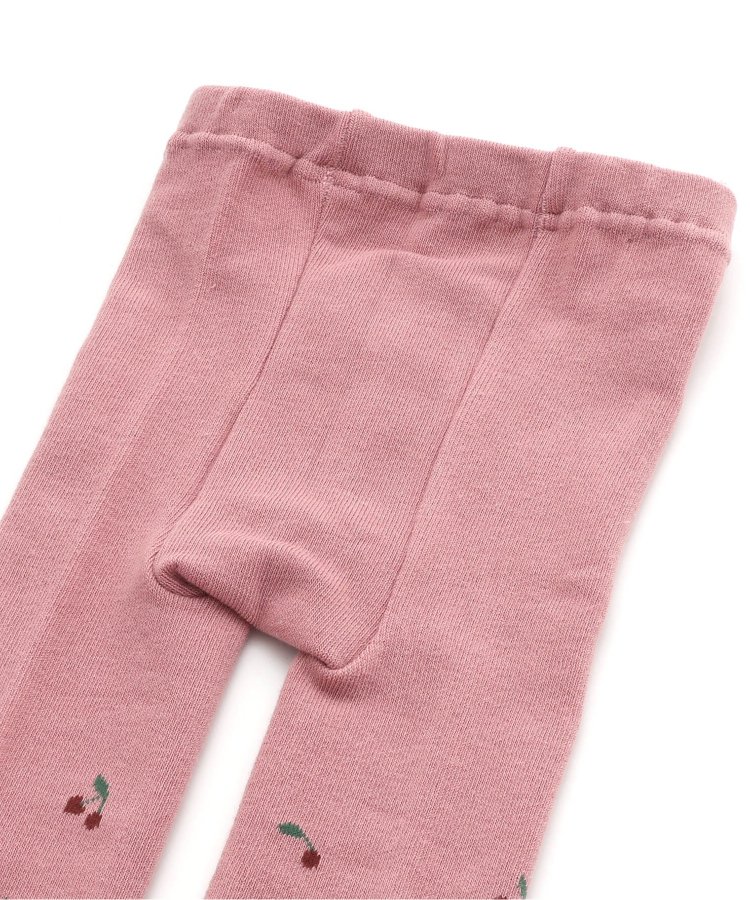 80-140size [即納]    ハートさくらんぼ柄 タイツ    (Ampersand)