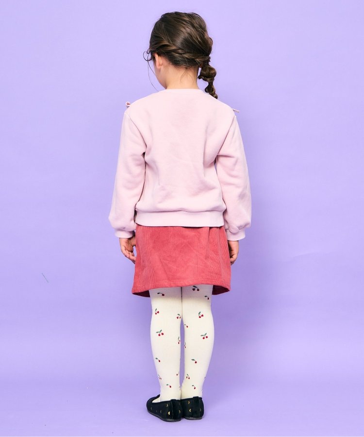 80-140size [即納]    ハートさくらんぼ柄 タイツ    (Ampersand)