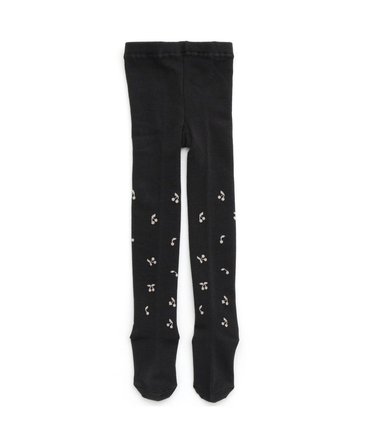 80-140size [即納]    ハートさくらんぼ柄 タイツ    (Ampersand)