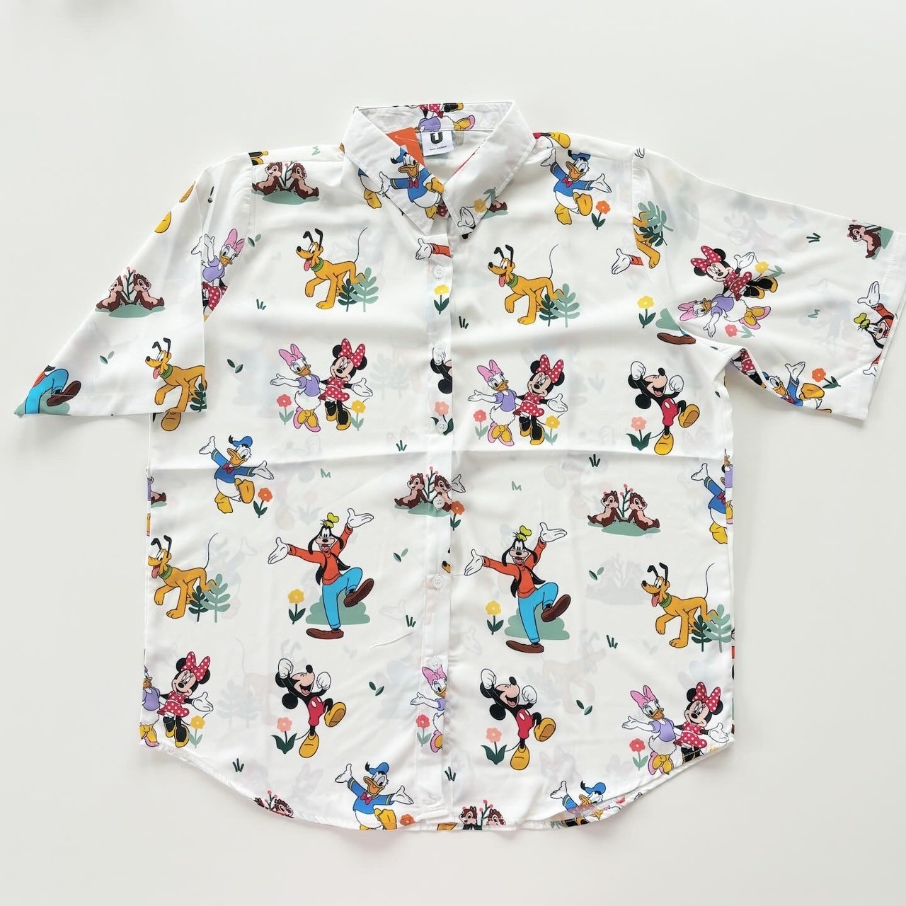 90.110.130&ladies size[即納]  Mickey&Friends総柄シャツ  (mes favoris original )