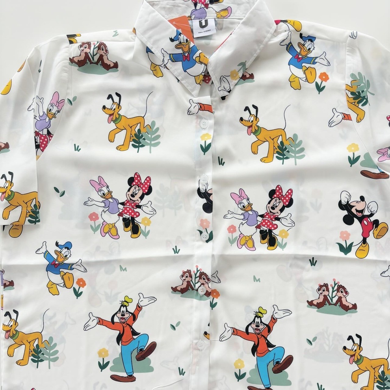 90.110.130&ladies size[即納]  Mickey&Friends総柄シャツ  (mes favoris original )