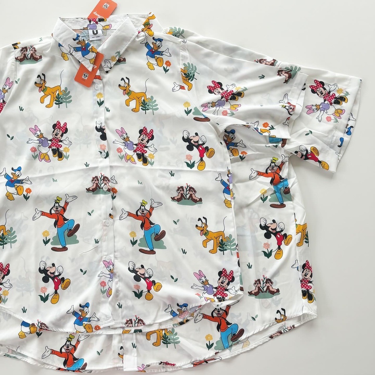 90.110.130&ladies size[即納]  Mickey&Friends総柄シャツ  (mes favoris original )