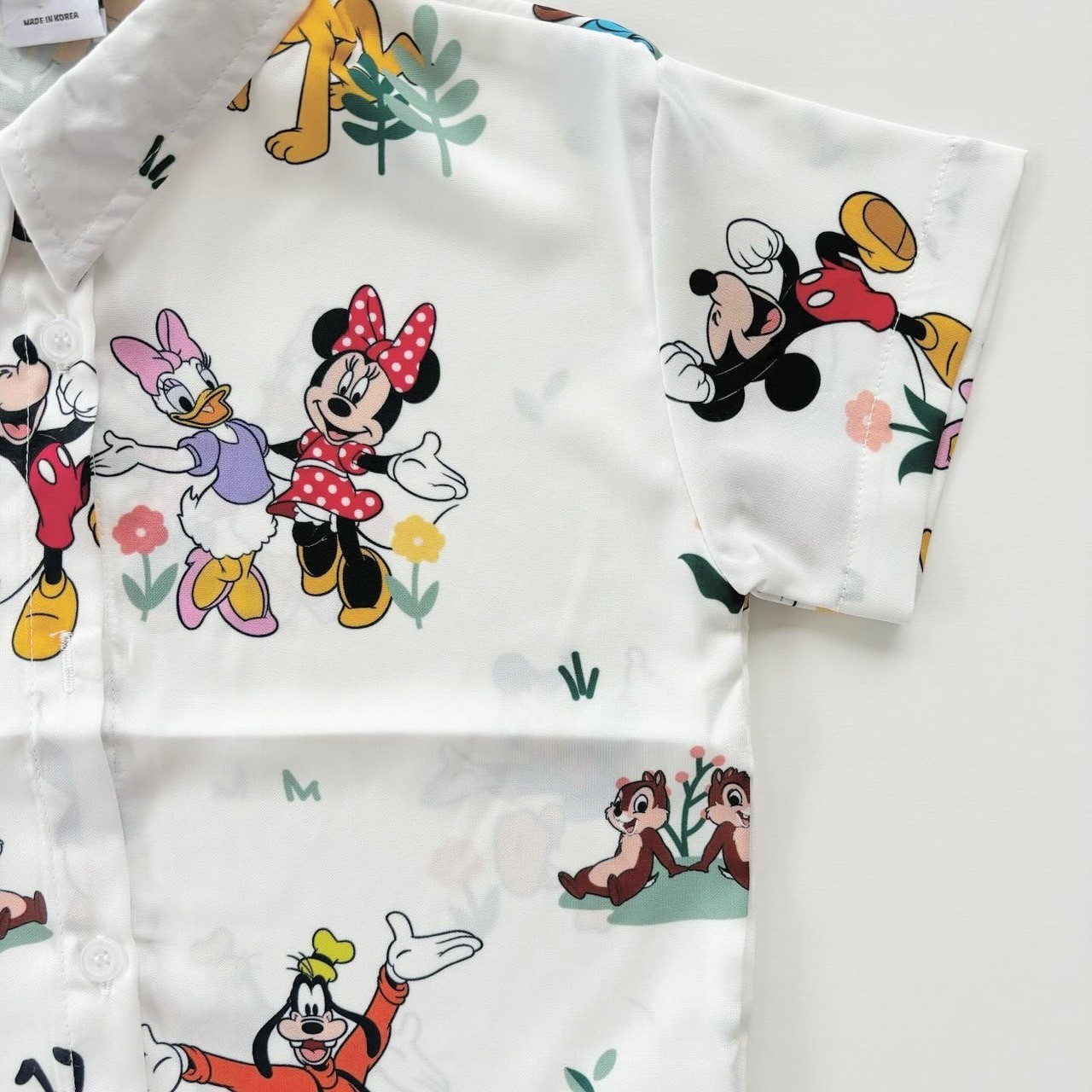 90.110.130&ladies size[即納]  Mickey&Friends総柄シャツ  (mes favoris original )