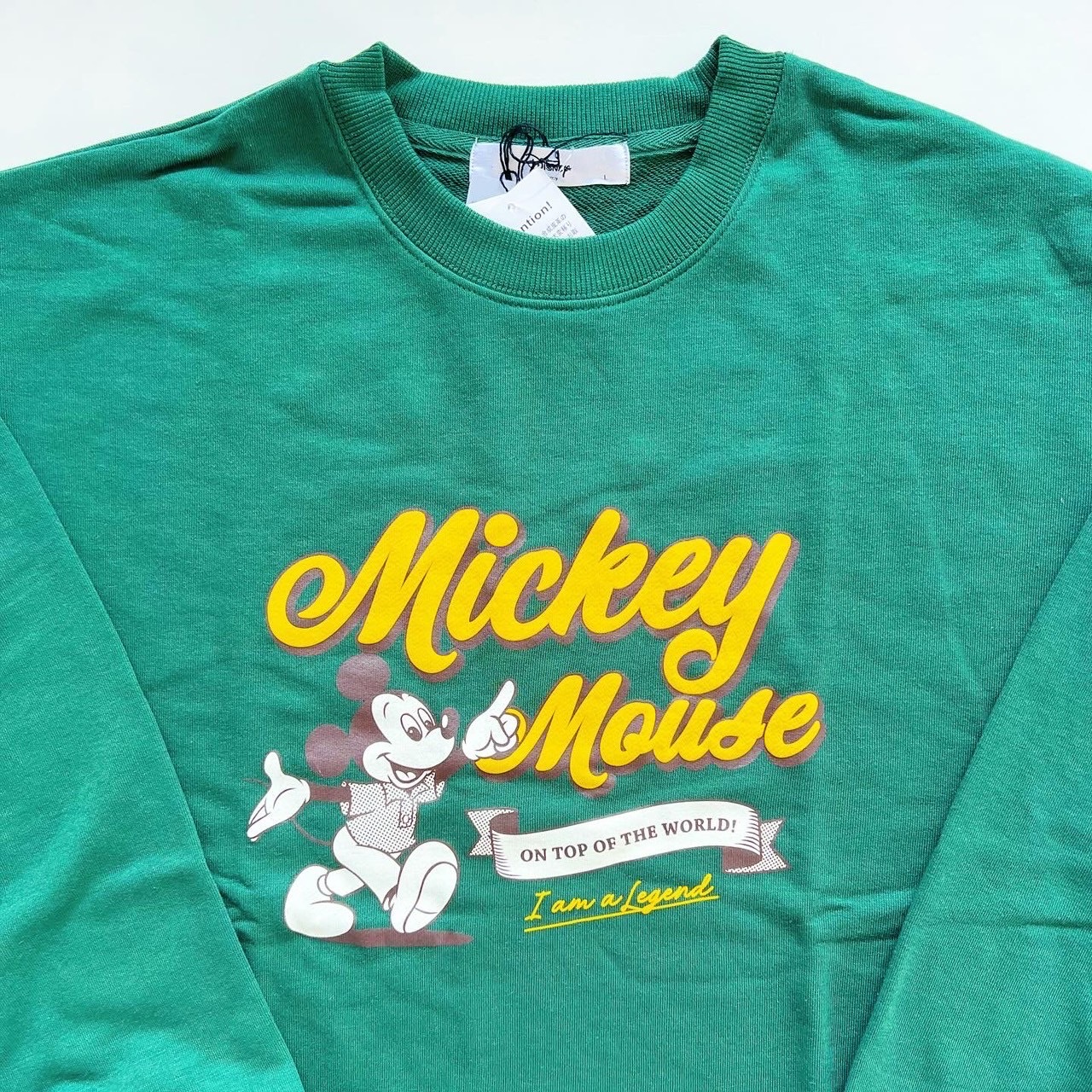 大人size[即納]  モノクロミッキー　裏毛トレーナー