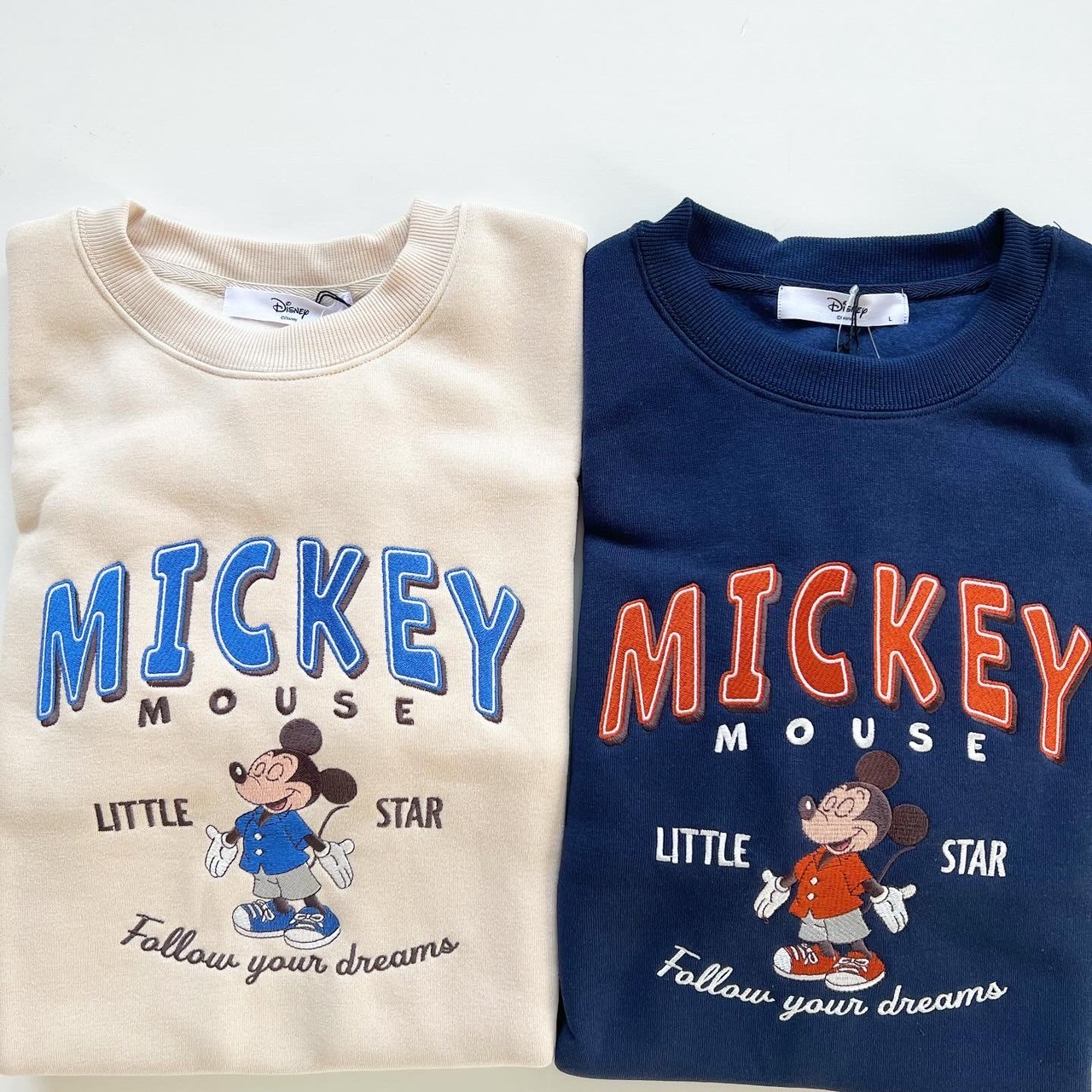 大人size[即納]   ミッキー刺繍　裏起毛トレーナー