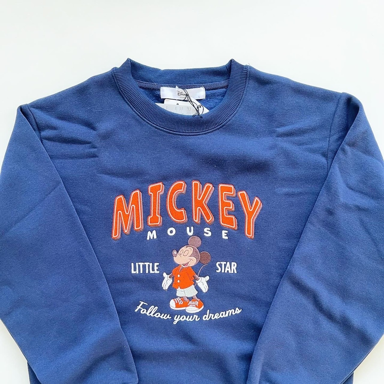大人size[即納]   ミッキー刺繍　裏起毛トレーナー