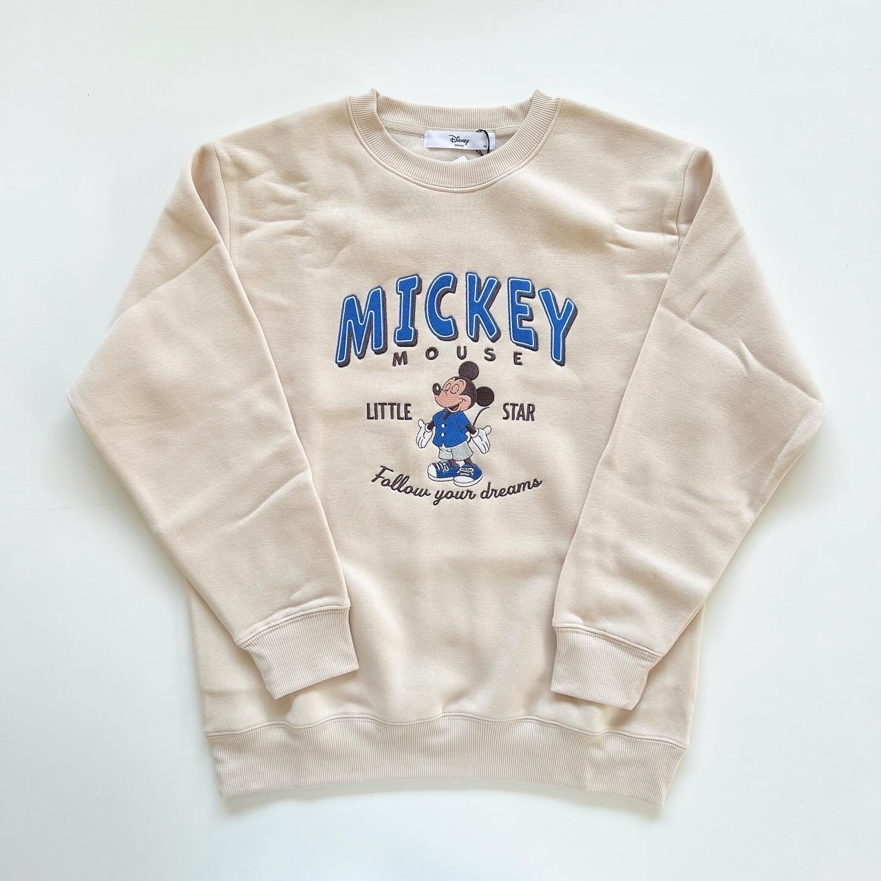 大人size[即納]   ミッキー刺繍　裏起毛トレーナー