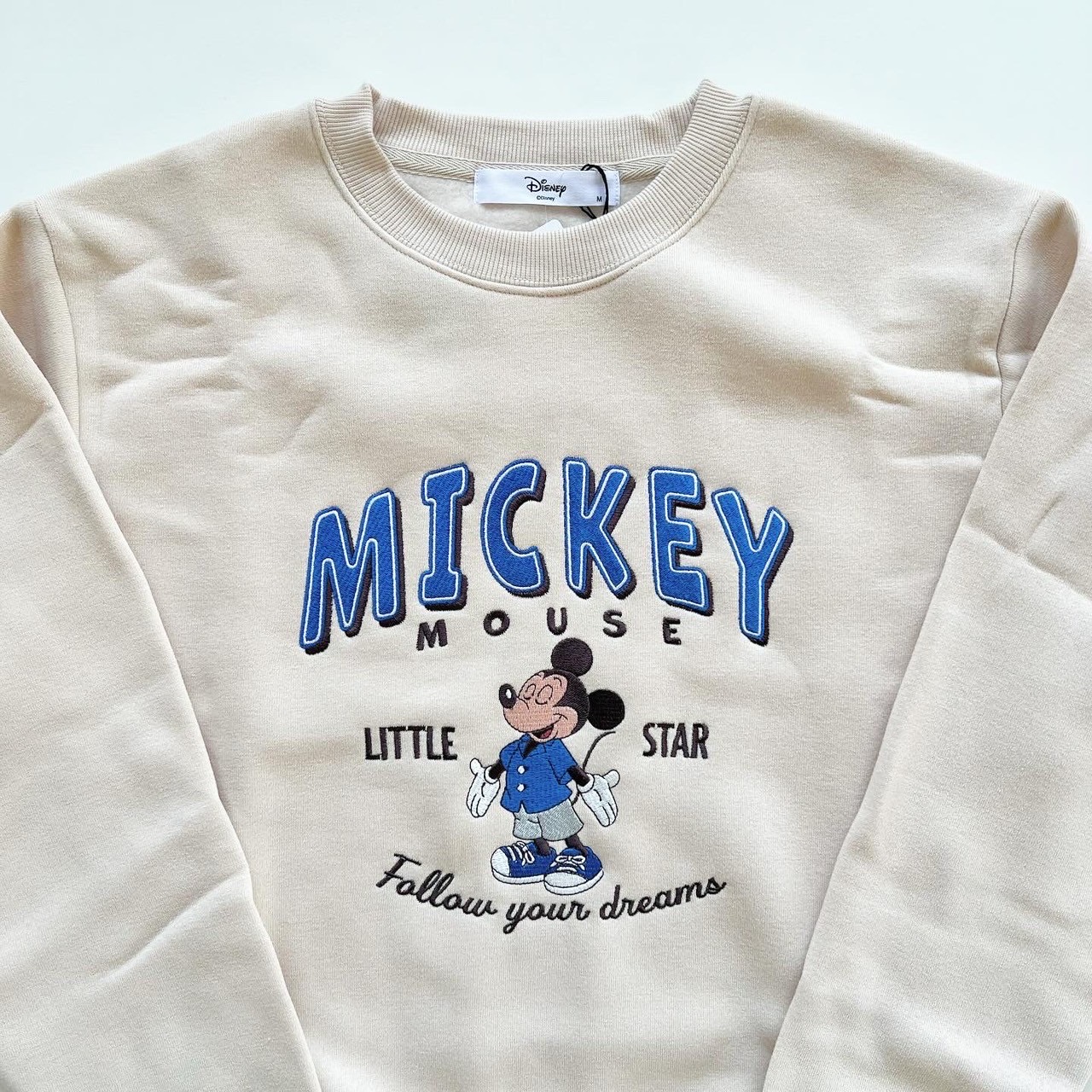 大人size[即納]   ミッキー刺繍　裏起毛トレーナー
