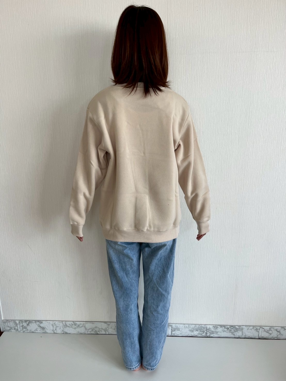 大人size[即納]   ミッキー刺繍　裏起毛トレーナー