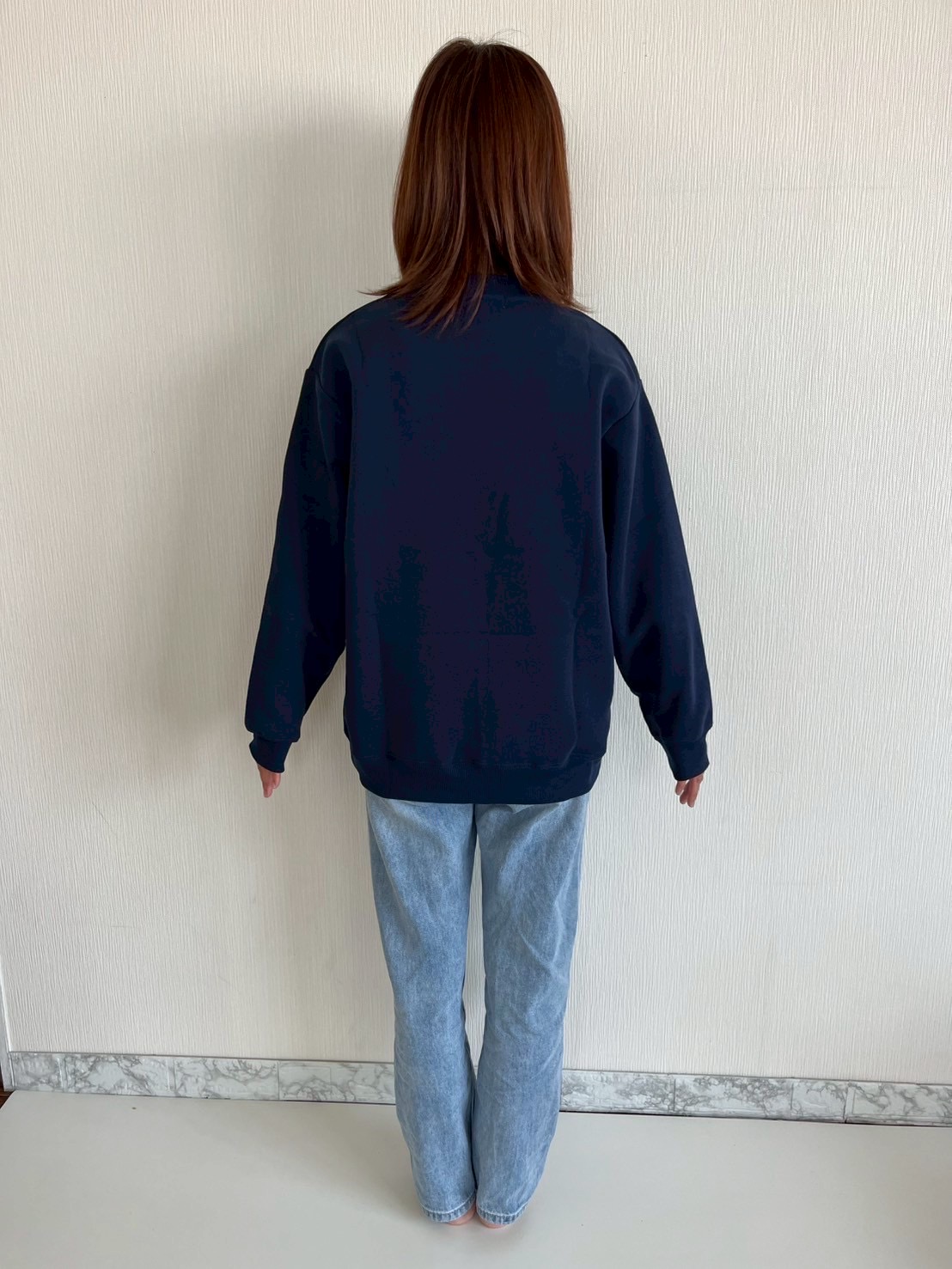 大人size[即納]   ミッキー刺繍　裏起毛トレーナー