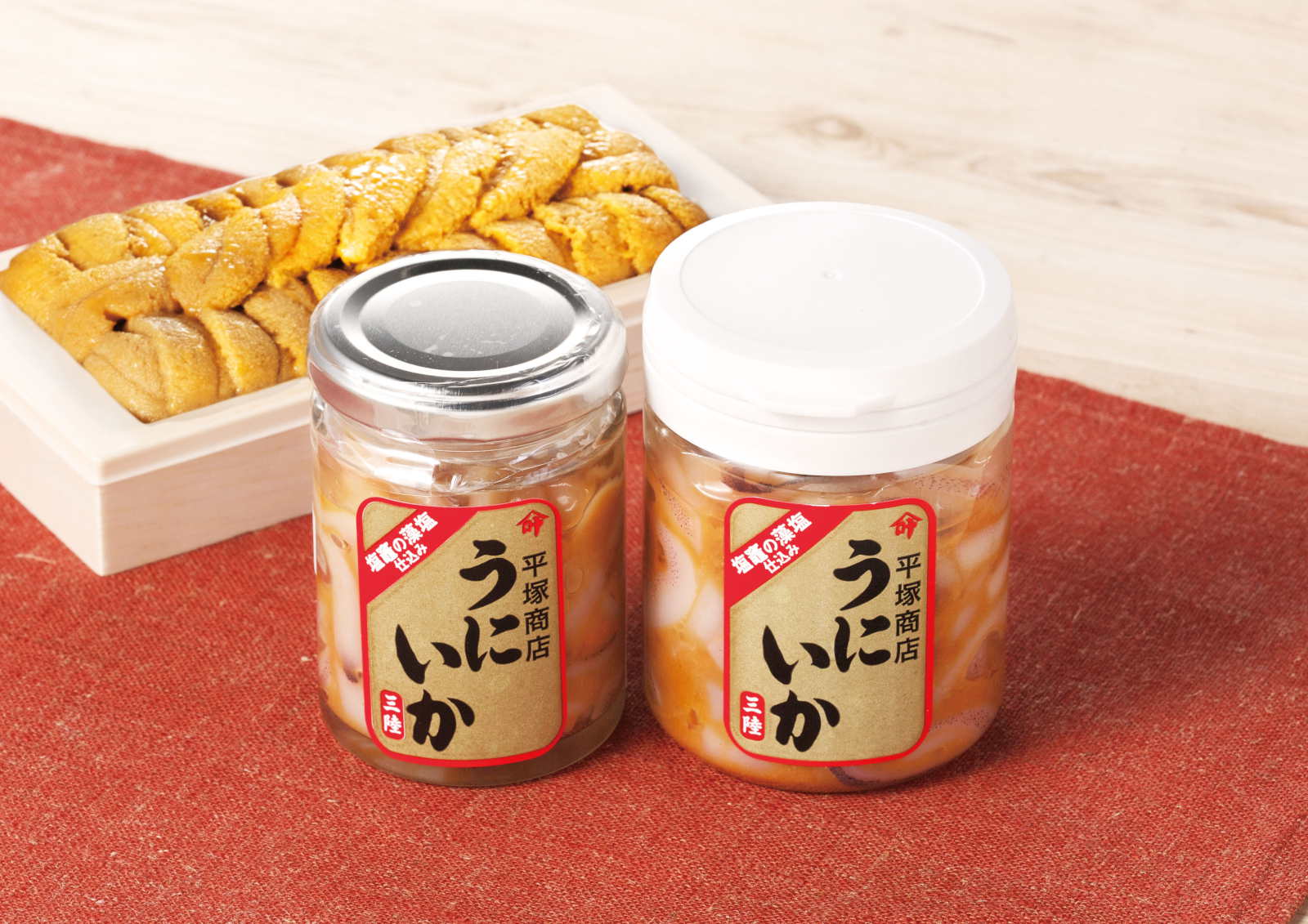 塩釜市場の特選3本セットD(うにいか・いか塩辛・ゆず薫るいか塩辛)
