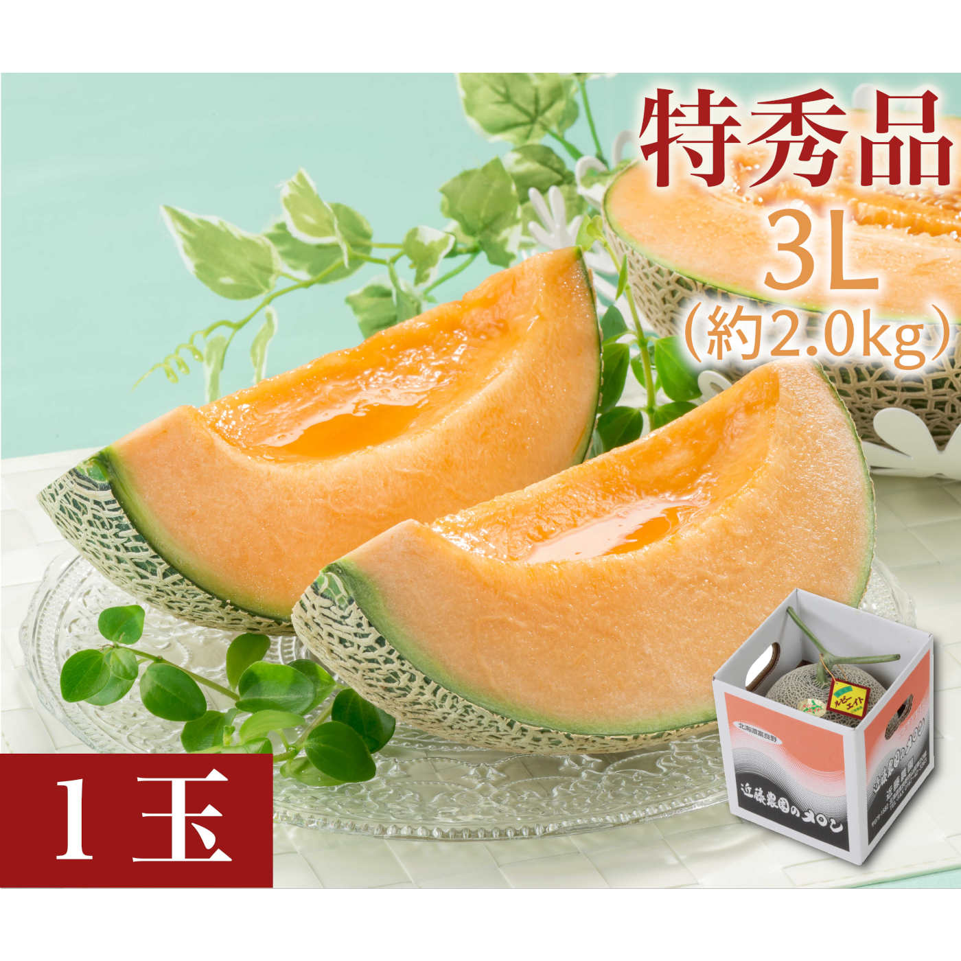 【数量限定】近藤農園の「ルビーエイト」特秀品　3Lサイズ（約2.0kg）1玉