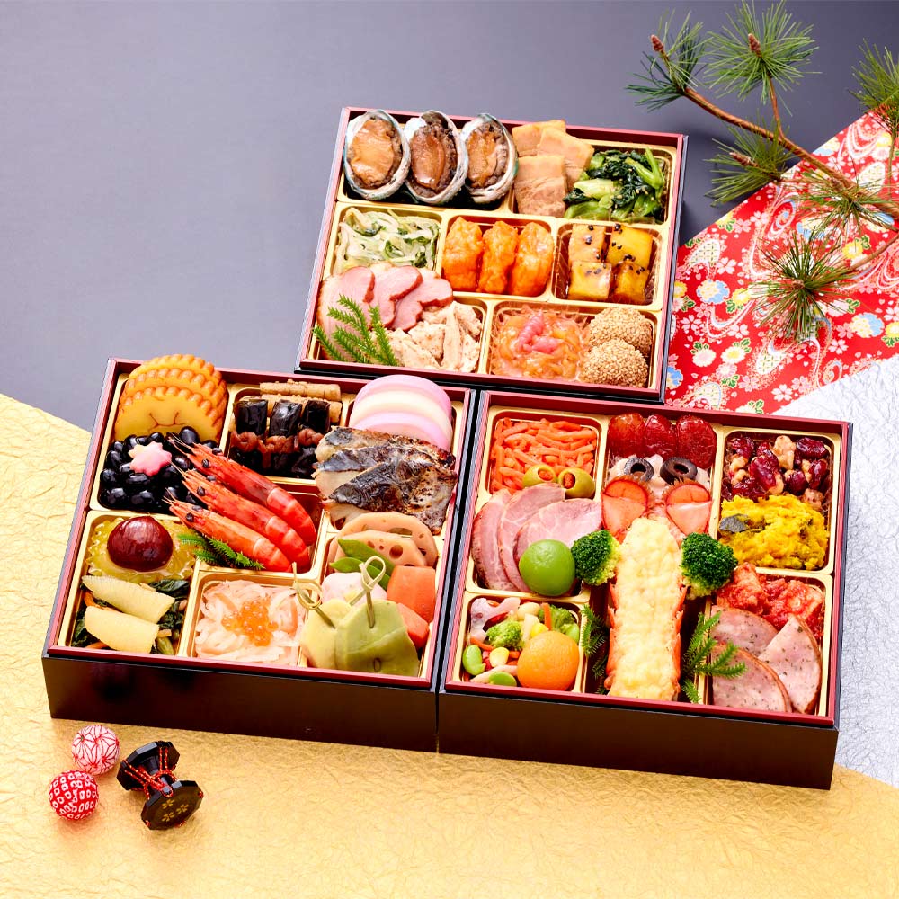 「三饗美麗」東京銘店監修　和洋中コラボ三段重