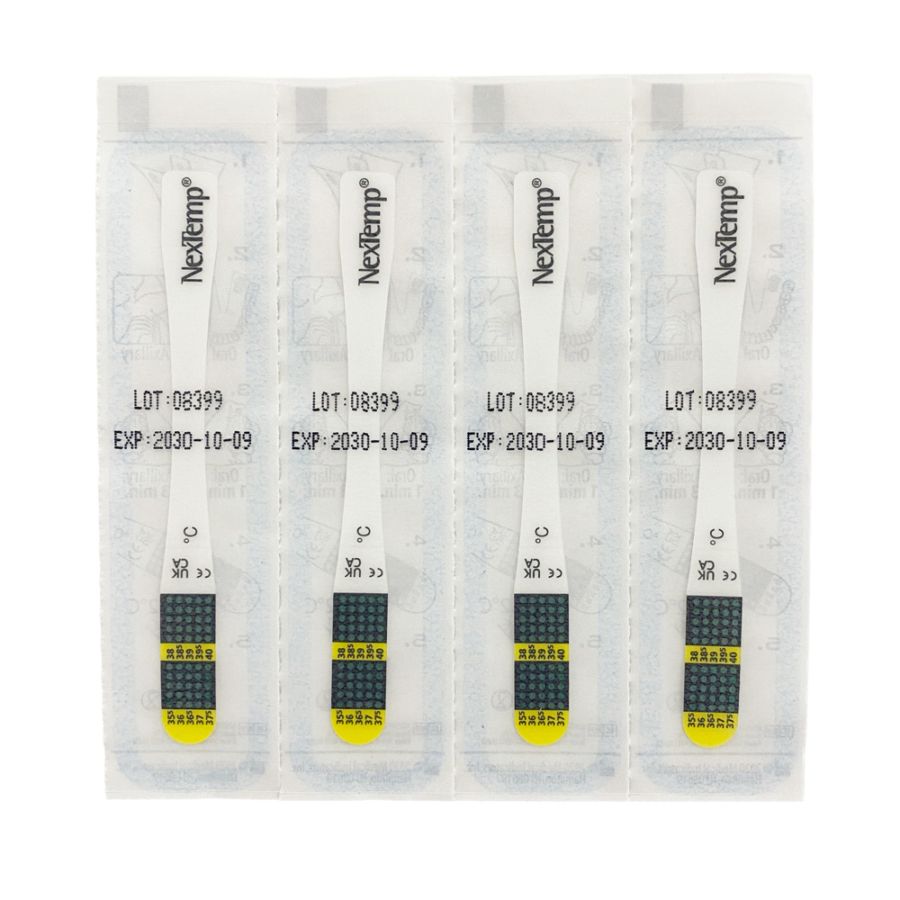 液晶体温計フラットミニ<br>4枚シート(個別包装無し)