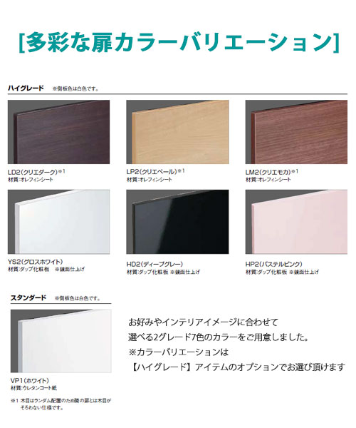 LIXIL MV アッパーキャビネット 450mm幅 (プッシュラッチ扉) スタンダード