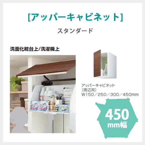 LIXIL MV アッパーキャビネット 450mm幅 (プッシュラッチ扉) スタンダード
