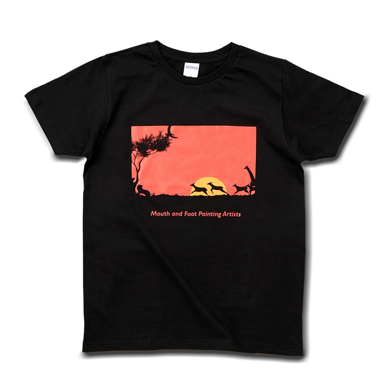 Tシャツ ブラック 【サバンナの夕日】