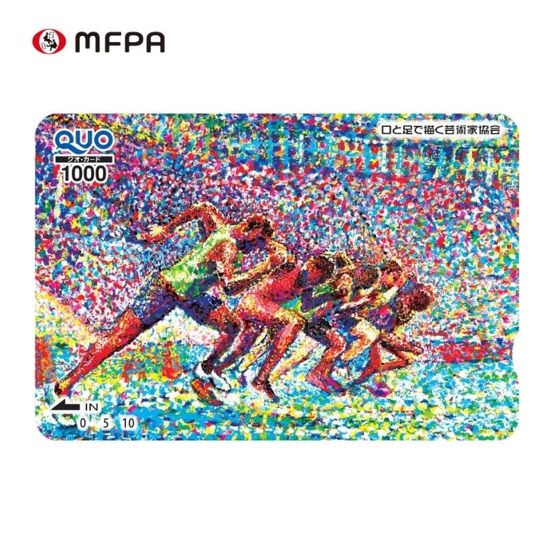 【点描スポーツアート】QUOカード 1,000円券 №798｜ギフトにもおすすめ