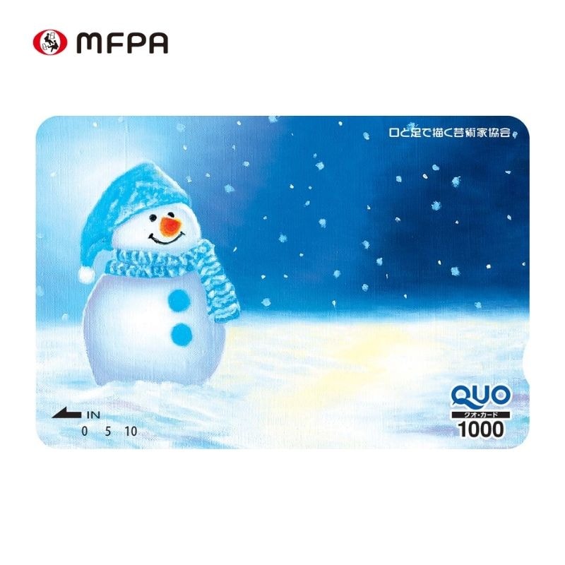 【QUOカード】「雪だるま」№703｜冬の笑顔を届けるアートギフト