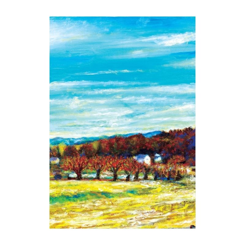 絵葉書「秋景」№624｜青空と紅葉が彩る季節の便り
