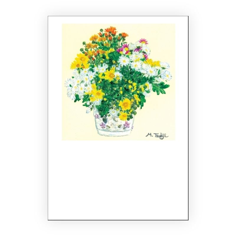 絵葉書「花瓶の花」№627｜彩り豊かな花で伝えるお礼とご挨拶