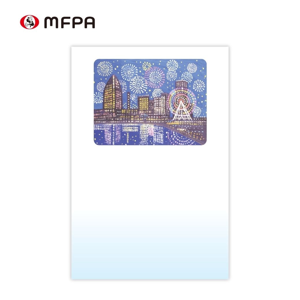 【夏の夜空】 絵葉書「花火」№33｜暑中見舞い・夏のご挨拶