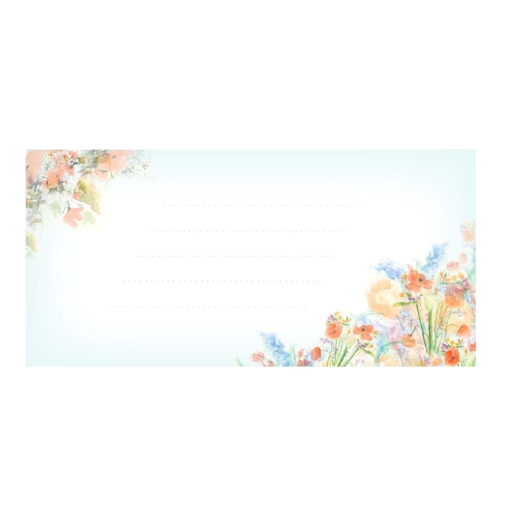 【花のアート一筆箋】 いっぴつせん 「Harmony」 №366|やさしい花々が彩るメッセージ箋