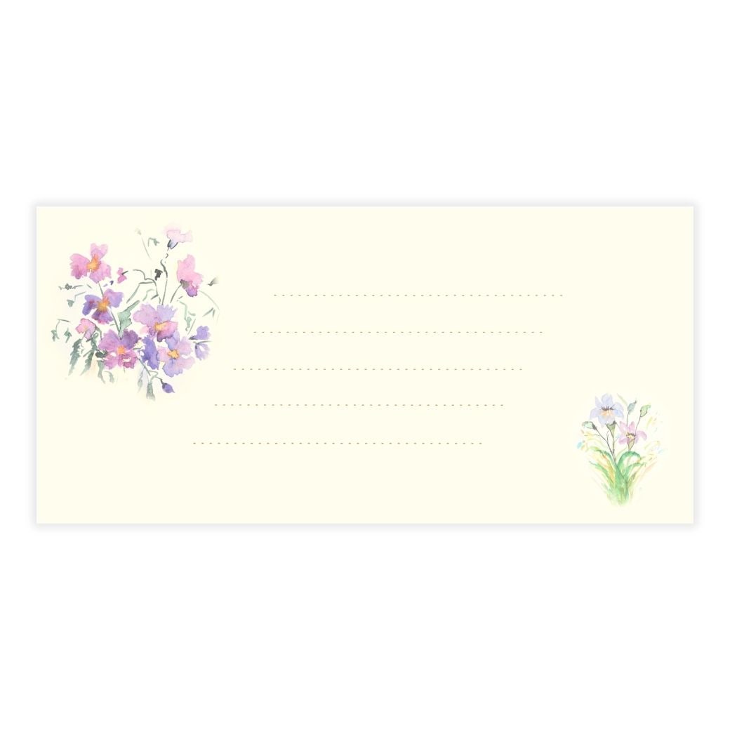 【花のアート一筆箋】 いっぴつせん 「Harmony」 №366|やさしい花々が彩るメッセージ箋