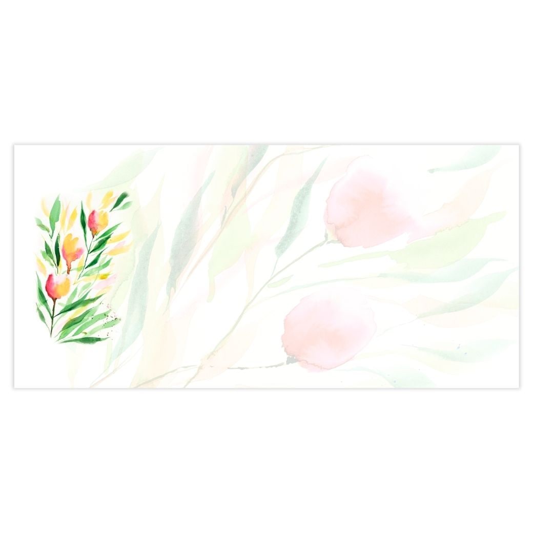 【花のアート一筆箋】 いっぴつせん 「Harmony」 №366|やさしい花々が彩るメッセージ箋