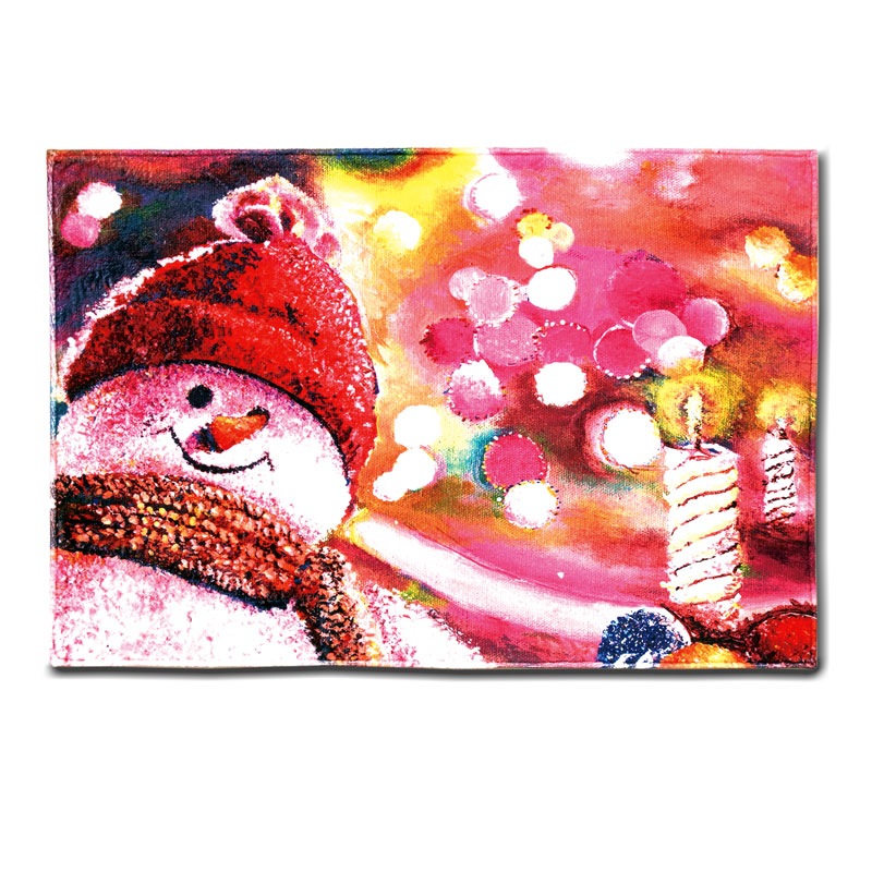 フリースひざ掛け 【愛らしいスノーマン】 №853