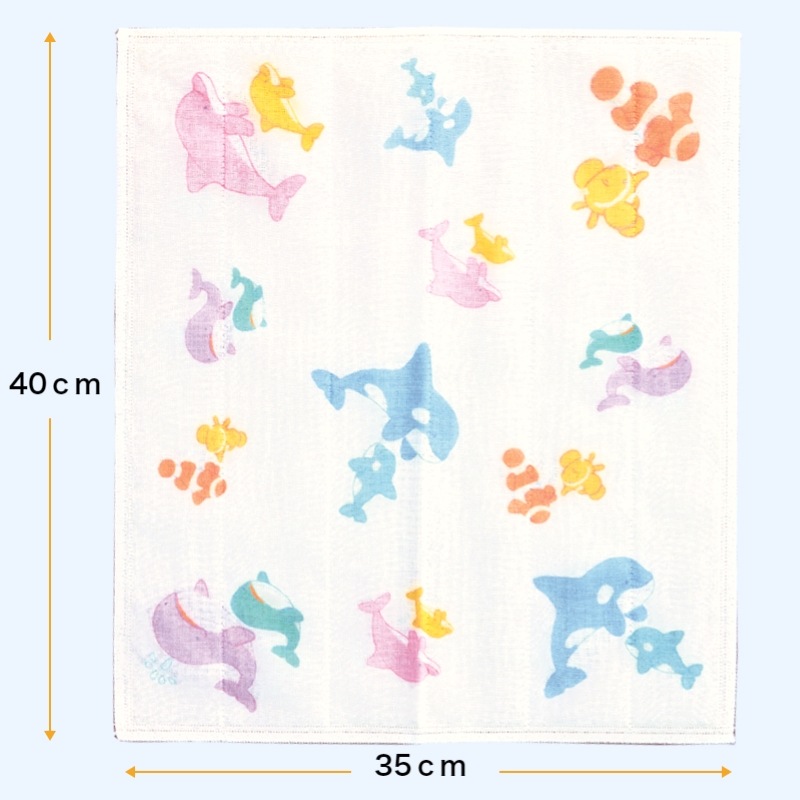 かや生地ふきん 【海のファミリー】 №738