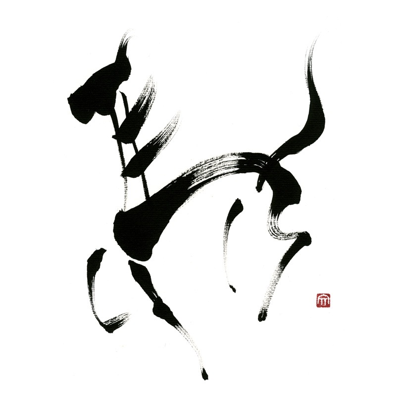 Tシャツ ブラック 【馬】