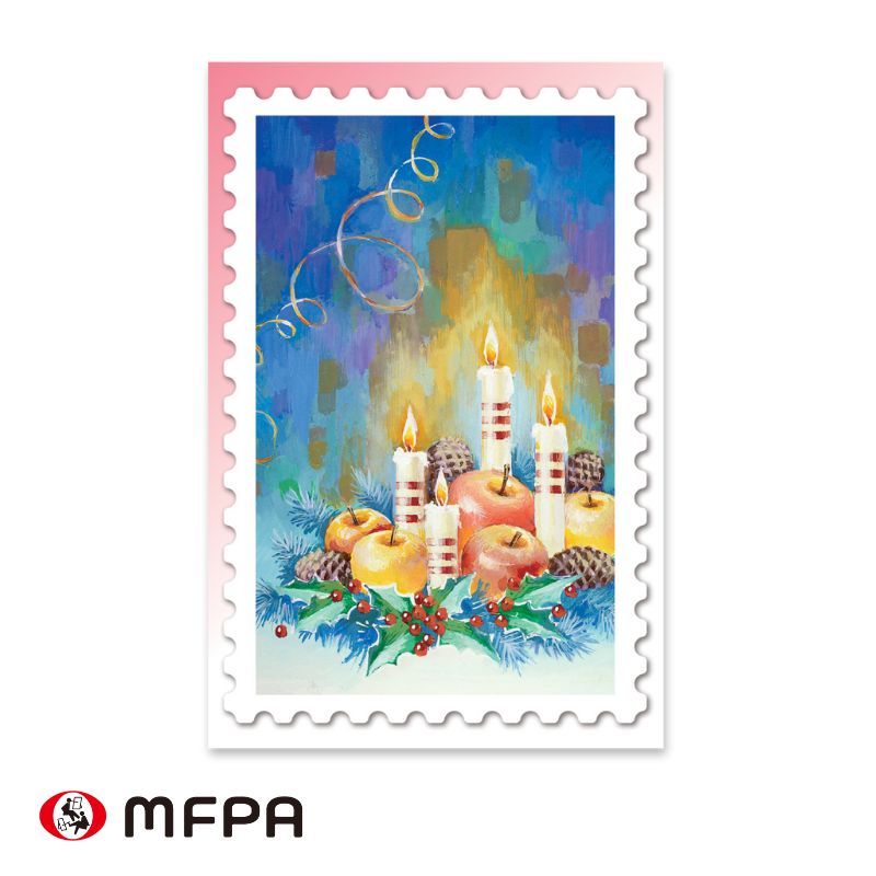 クリスマスの絵葉書 【キャンドル】 №72