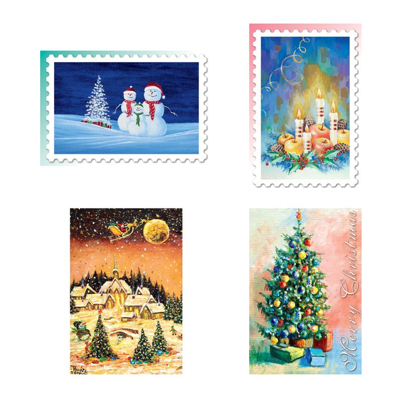 クリスマスの絵葉書 4枚セット №99