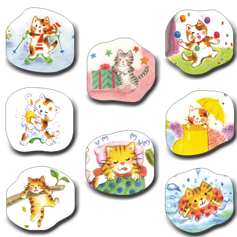 シール型マスキング 【猫がいっぱい】 №790