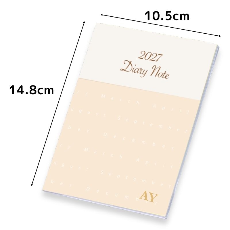 2027年 ダイアリーノート №804|金箔イニシアル入り・六鹿香の絵・A6