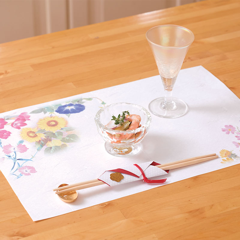 和紙のテーブルマット 【四季折々の花】 №734