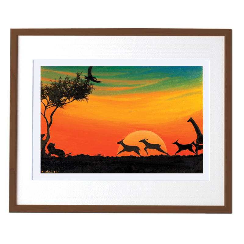 複製画 【サバンナの夕日】 №F119