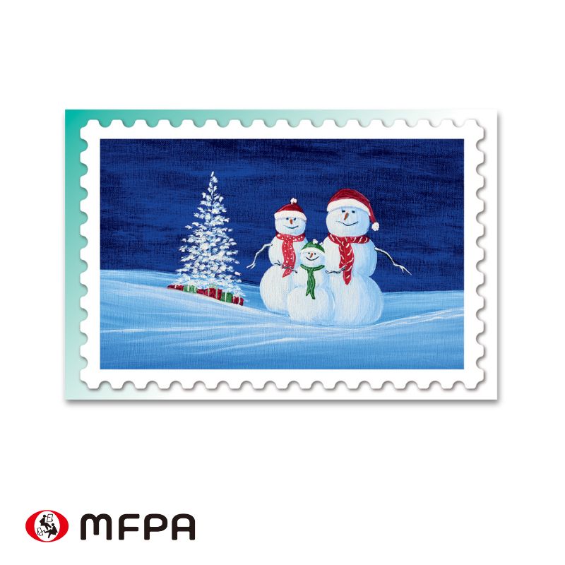 クリスマスの絵葉書 4枚セット №99｜感謝を綴る冬のごあいさつ