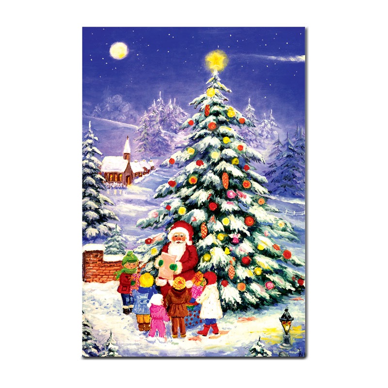 クリスマスの絵葉書 4枚セット №99｜感謝を綴る冬のごあいさつ