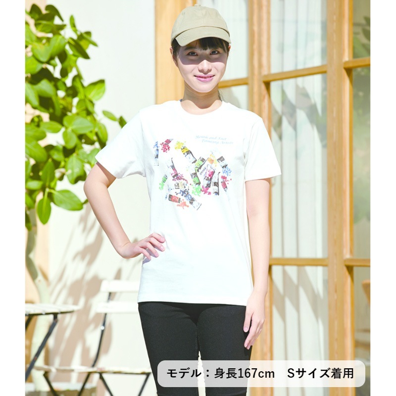 アートTシャツ オフホワイト 【カラフルな絵の具】