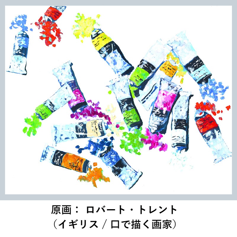 アートTシャツ オフホワイト 【カラフルな絵の具】