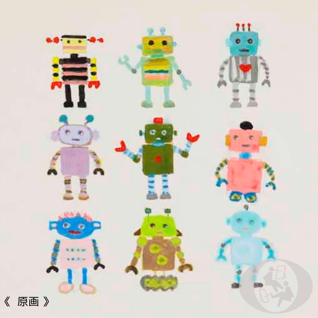今治ハンドタオル「ロボット」№444｜綿100％・カラフルな仲間たち